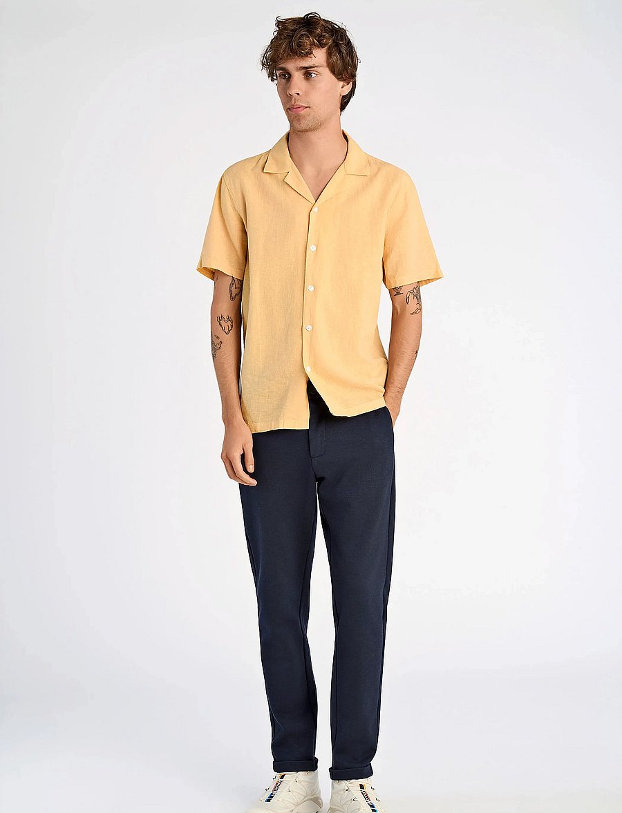 Lindbergh - Casual linen blend resort S/S - kurzarmhemden - faded yellow - 4