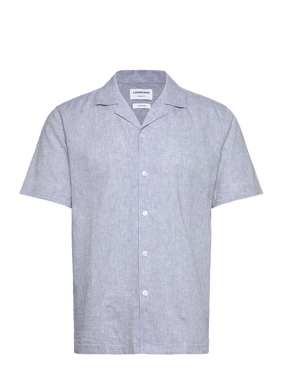 Lindbergh - Casual linen blend resort S/S - kurzarmhemden - light blue - 1