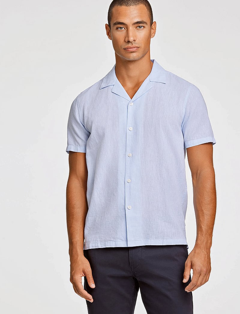 Lindbergh - Casual linen blend resort S/S - hørskjorter - light blue - 0
