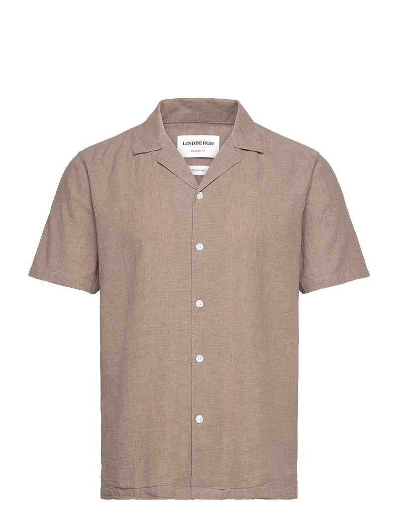 Lindbergh - Casual linen blend resort S/S - leinenhemden - mid stone - 1