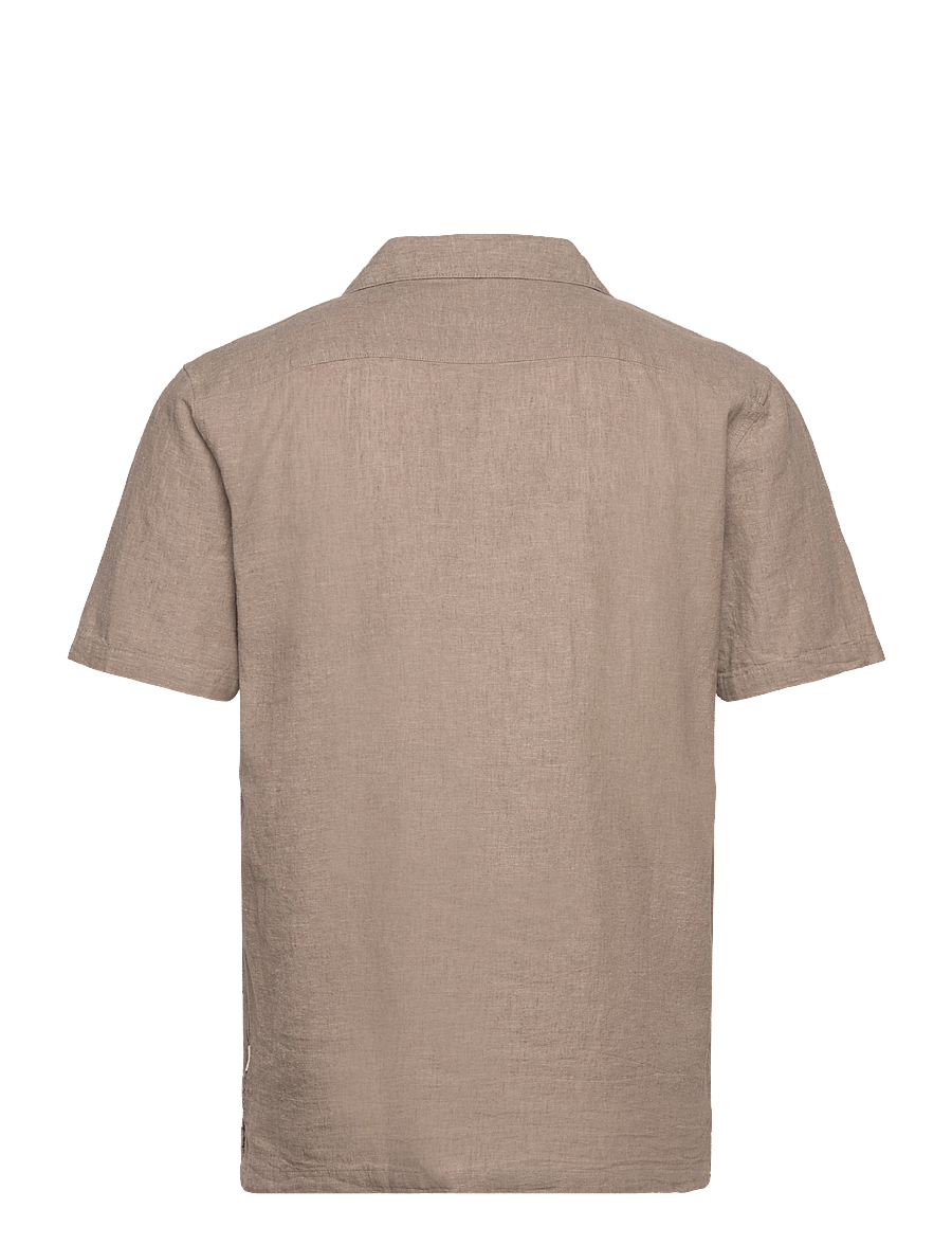 Lindbergh - Casual linen blend resort S/S - kurzarmhemden - mid stone - 2