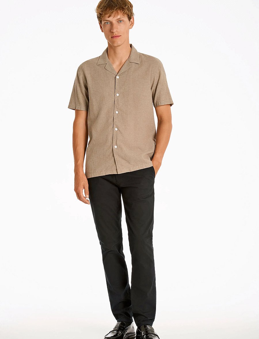 Lindbergh - Casual linen blend resort S/S - kurzarmhemden - mid stone - 4