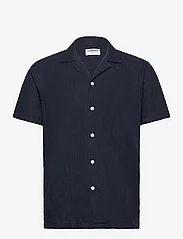 Lindbergh - Casual linen blend resort S/S - linen shirts - navy - 0