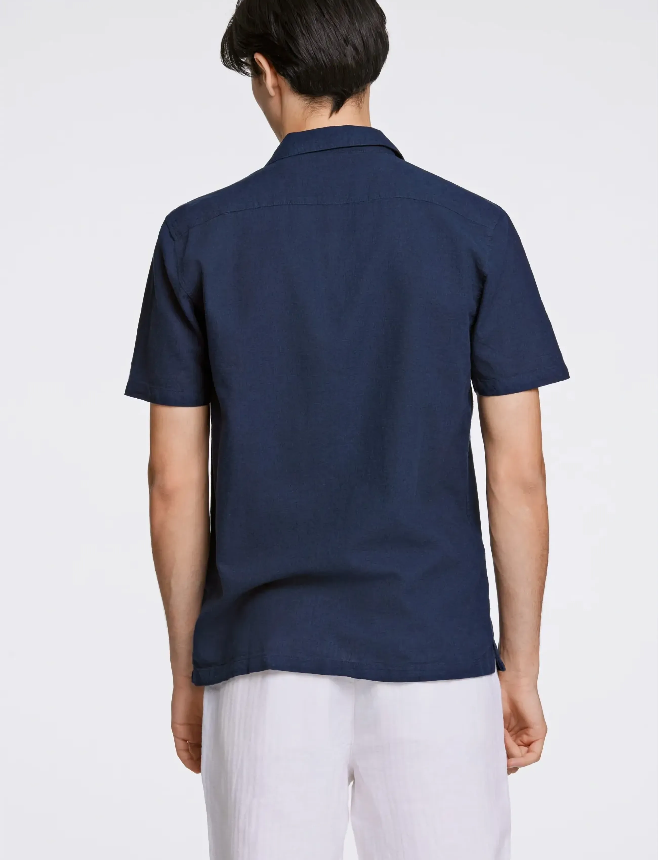 Lindbergh - Casual linen blend resort S/S - kurzarmhemden - navy - 4