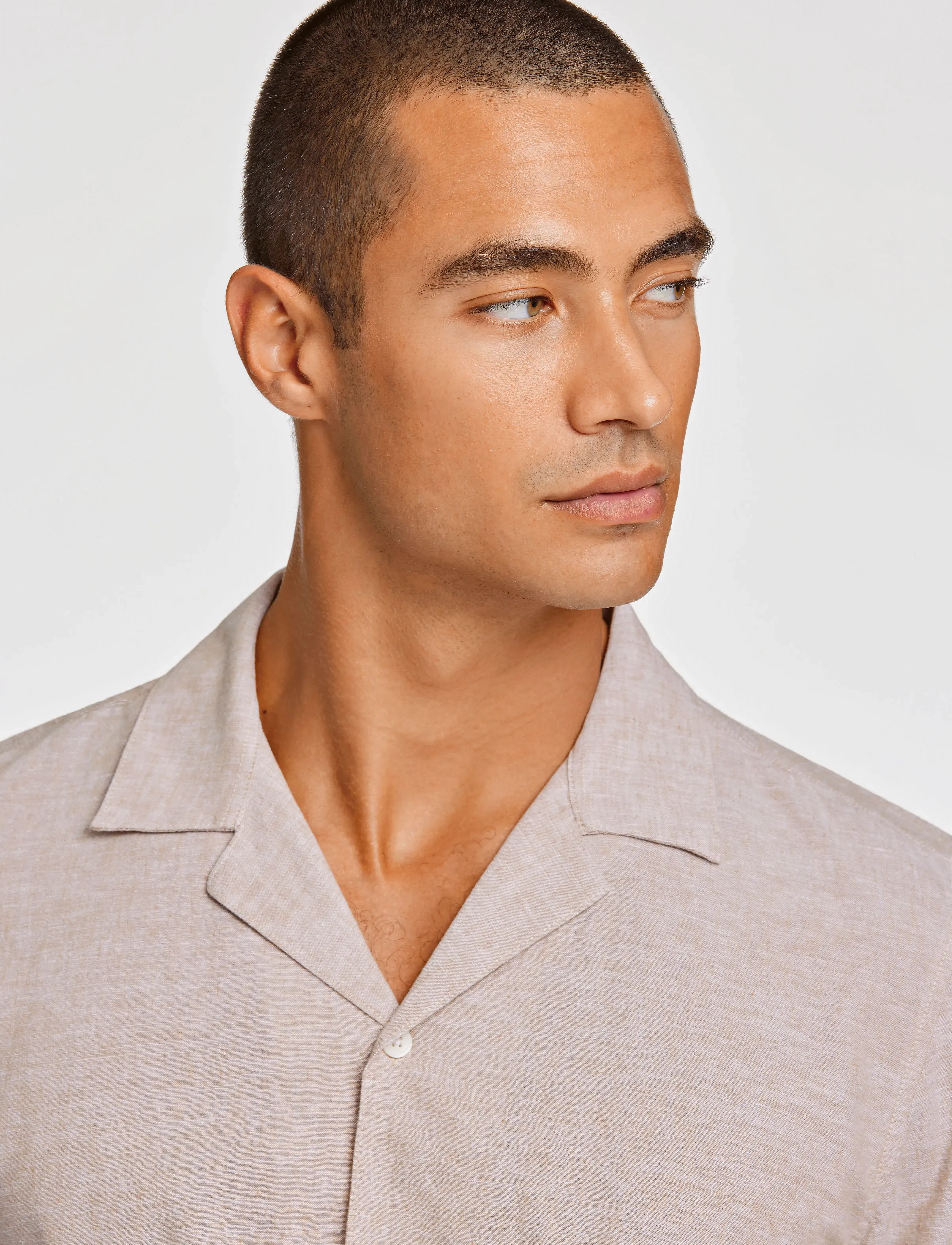 Lindbergh - Casual linen blend resort S/S - kurzarmhemden - sand - 5
