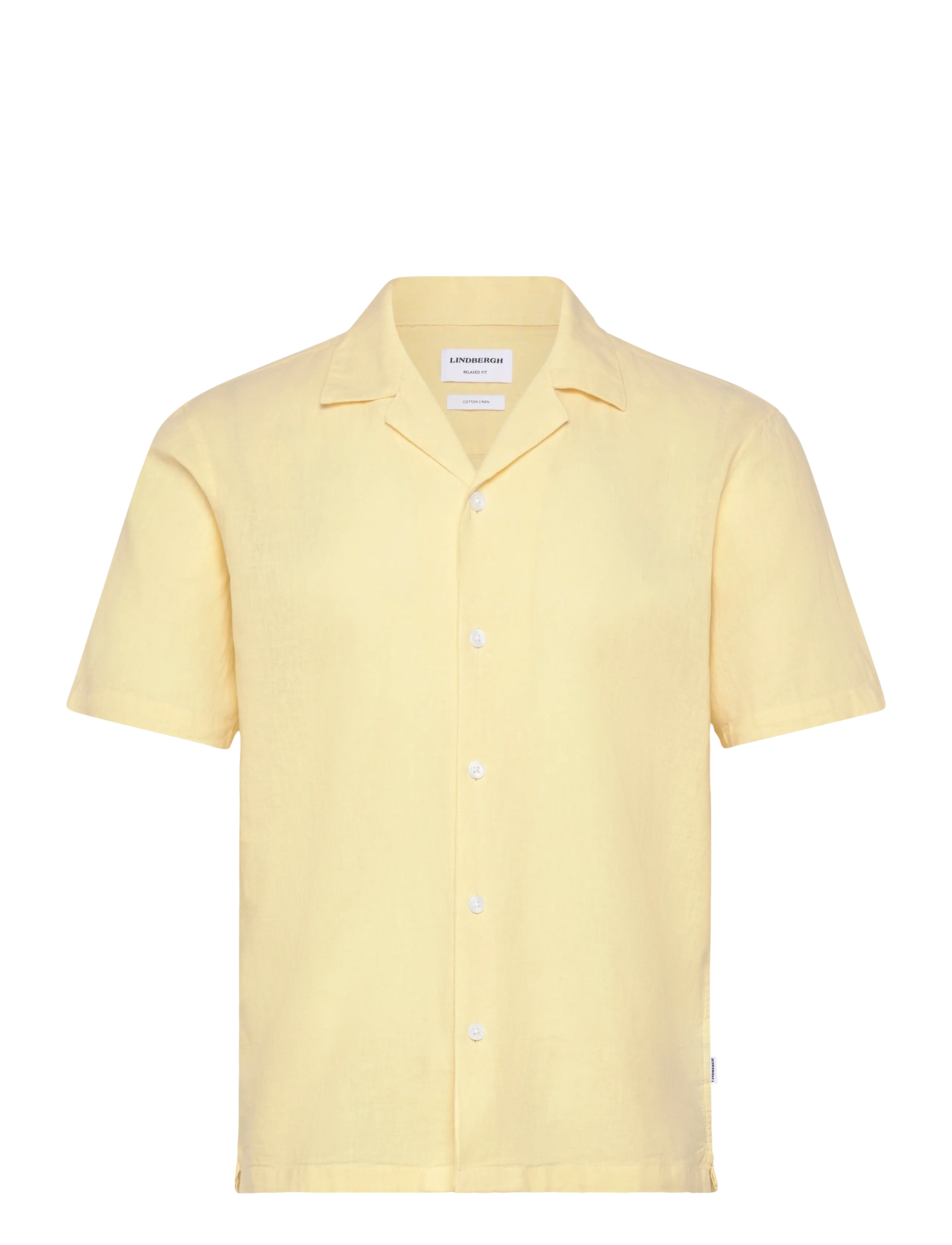 Lindbergh Casual linen blend resort S/S - Skjorter - SOFT YELLOW / yellow