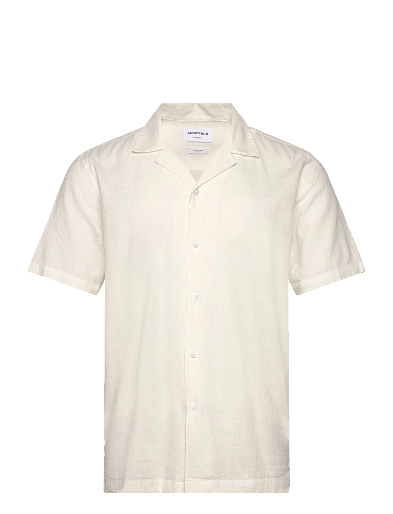 Lindbergh - Casual linen blend resort S/S - linneskjortor - white - 1