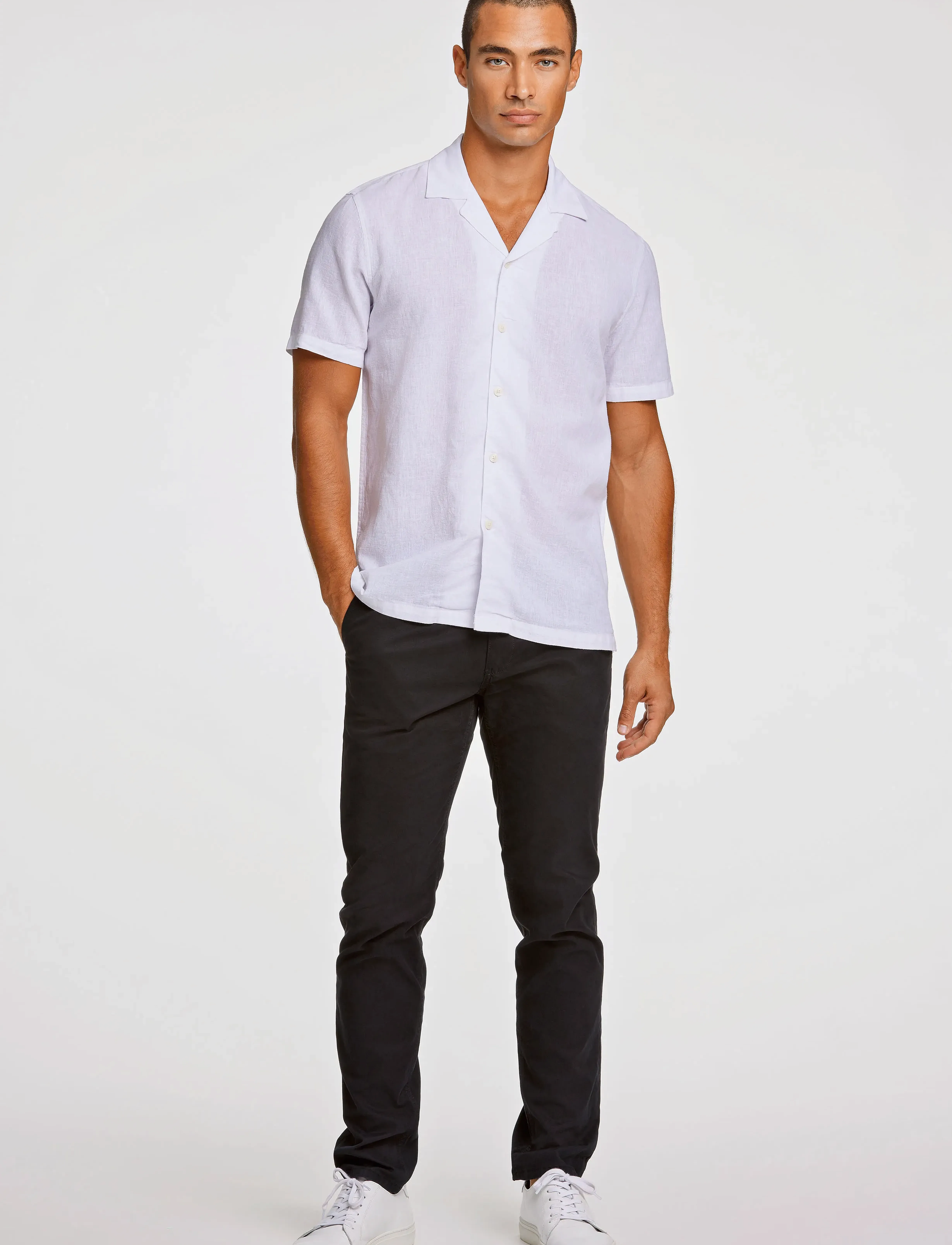 Lindbergh - Casual linen blend resort S/S - kurzarmhemden - white - 4