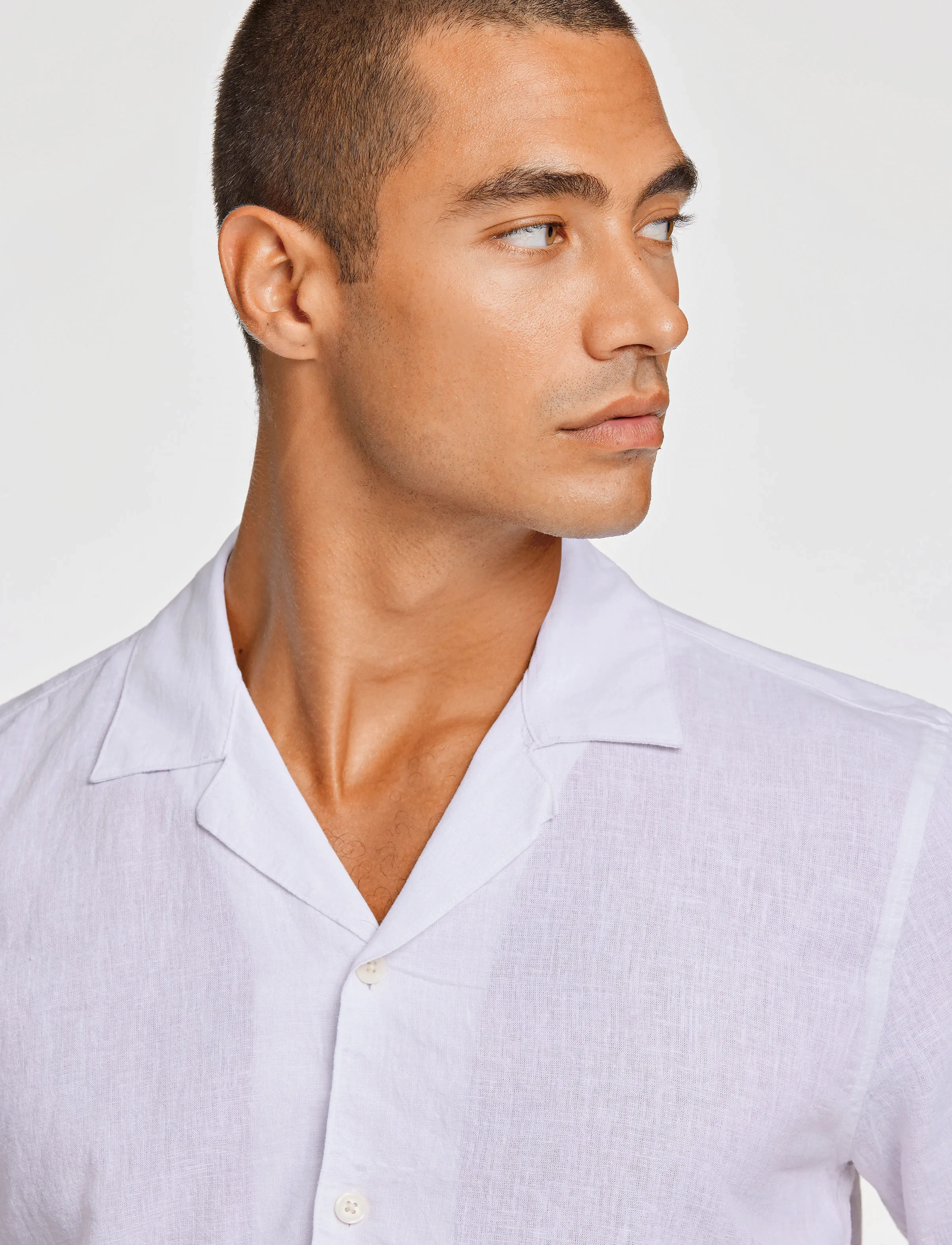Lindbergh - Casual linen blend resort S/S - kurzarmhemden - white - 5