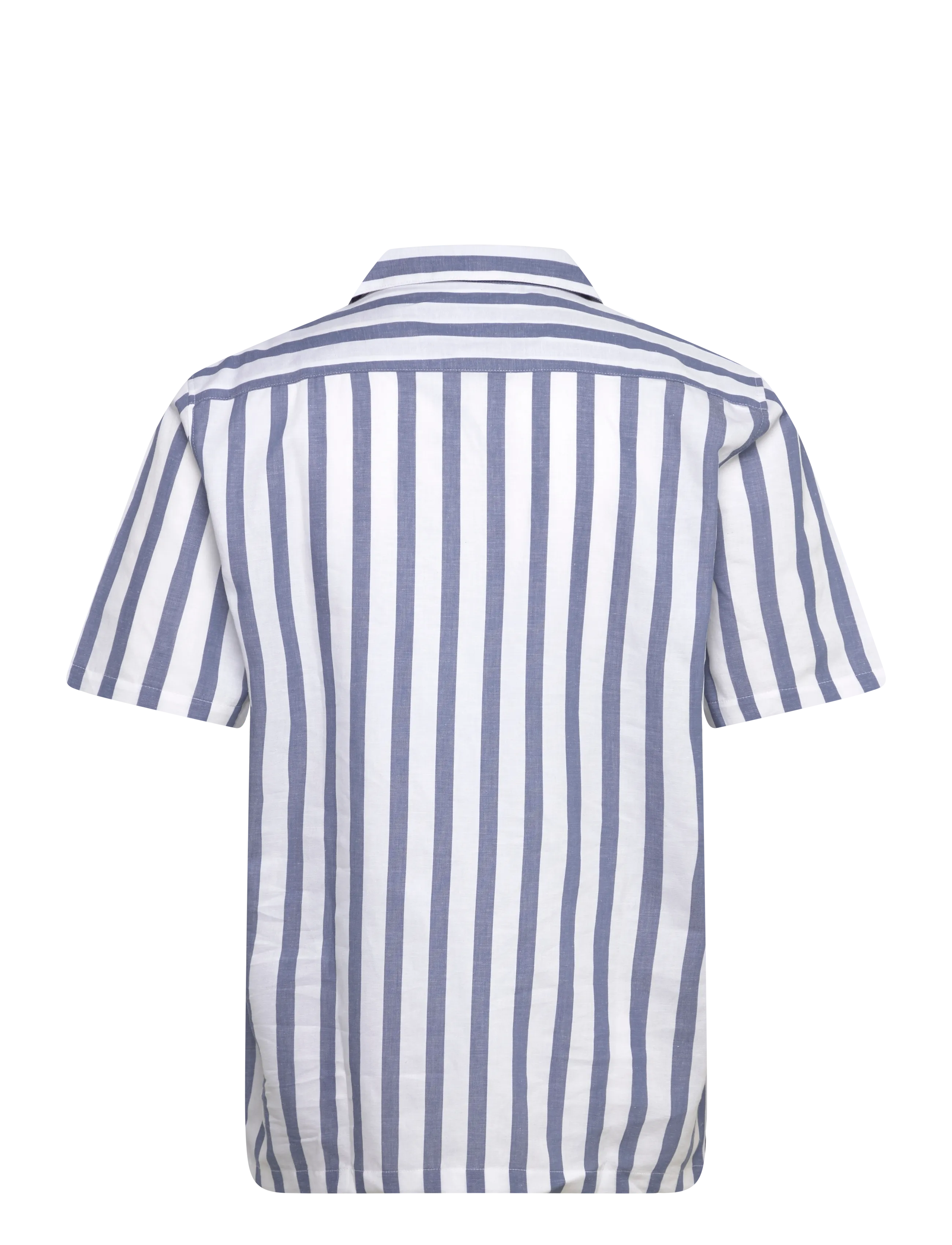 Lindbergh - Cot/lin striped resort S/S - kurzarmhemden - dusty blue - 2