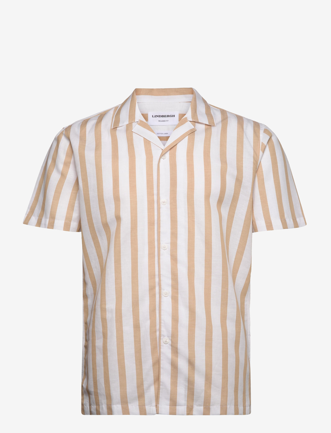 Lindbergh - Cot/lin striped resort S/S - die niedrigsten preise - sand - 0