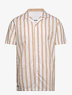 Cot/lin striped resort S/S - SAND