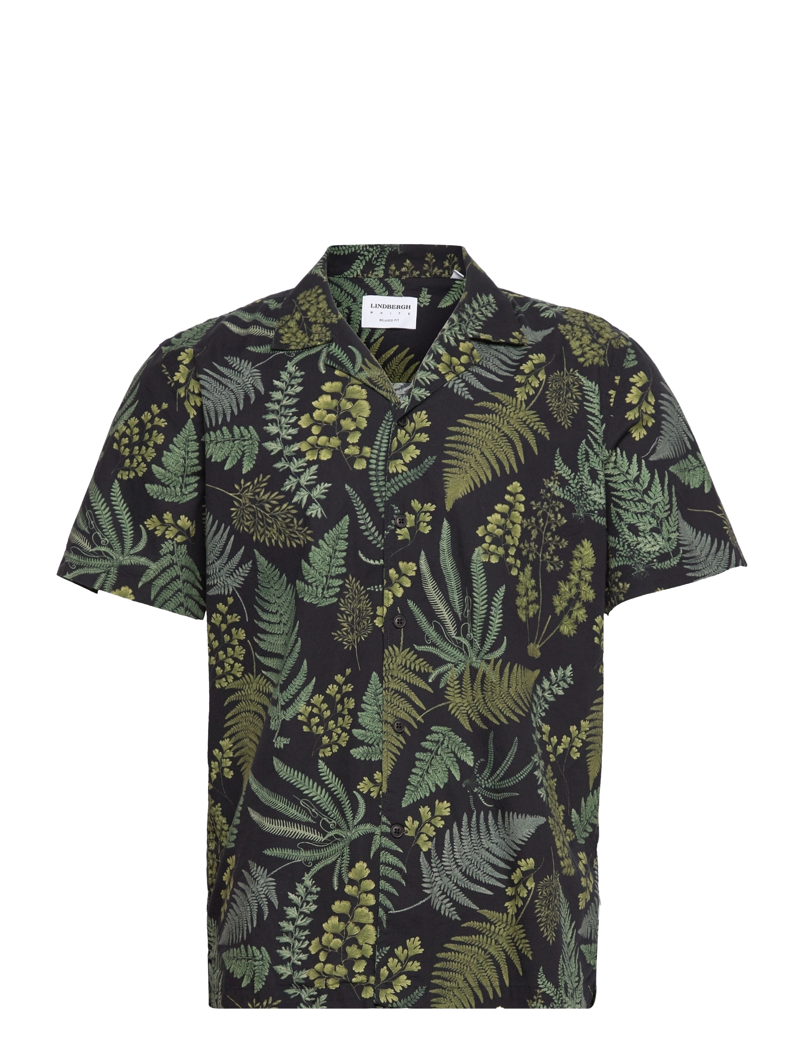 Lindbergh - AOP resort collar shirt S/S - green - 0