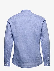 Lindbergh - Mandarin linen blend shirt L/S - leinenhemden - dk blue - 1