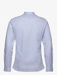 Lindbergh - Mandarin linen blend shirt L/S - linneskjortor - lt blue - 1