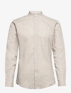 Mandarin linen blend shirt L/S, Lindbergh