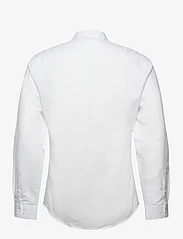 Lindbergh - Mandarin linen blend shirt L/S - leinenhemden - white - 1