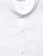 Lindbergh - Mandarin linen blend shirt L/S - leinenhemden - white - 2