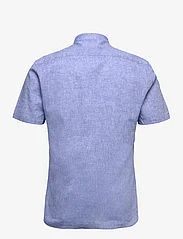 Lindbergh - Mandarin linen blend shirt S/S - linneskjortor - dk blue - 1