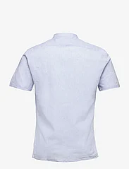 Lindbergh - Mandarin linen blend shirt S/S - linneskjortor - lt blue - 1