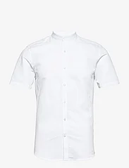 Lindbergh - Mandarin linen blend shirt S/S - alhaisimmat hinnat - white - 0