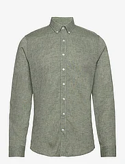 Lindbergh - Linen/cotton shirt L/S - linen shirts - army - 0