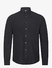 Lindbergh - Linen/cotton shirt L/S - linneskjortor - black - 0