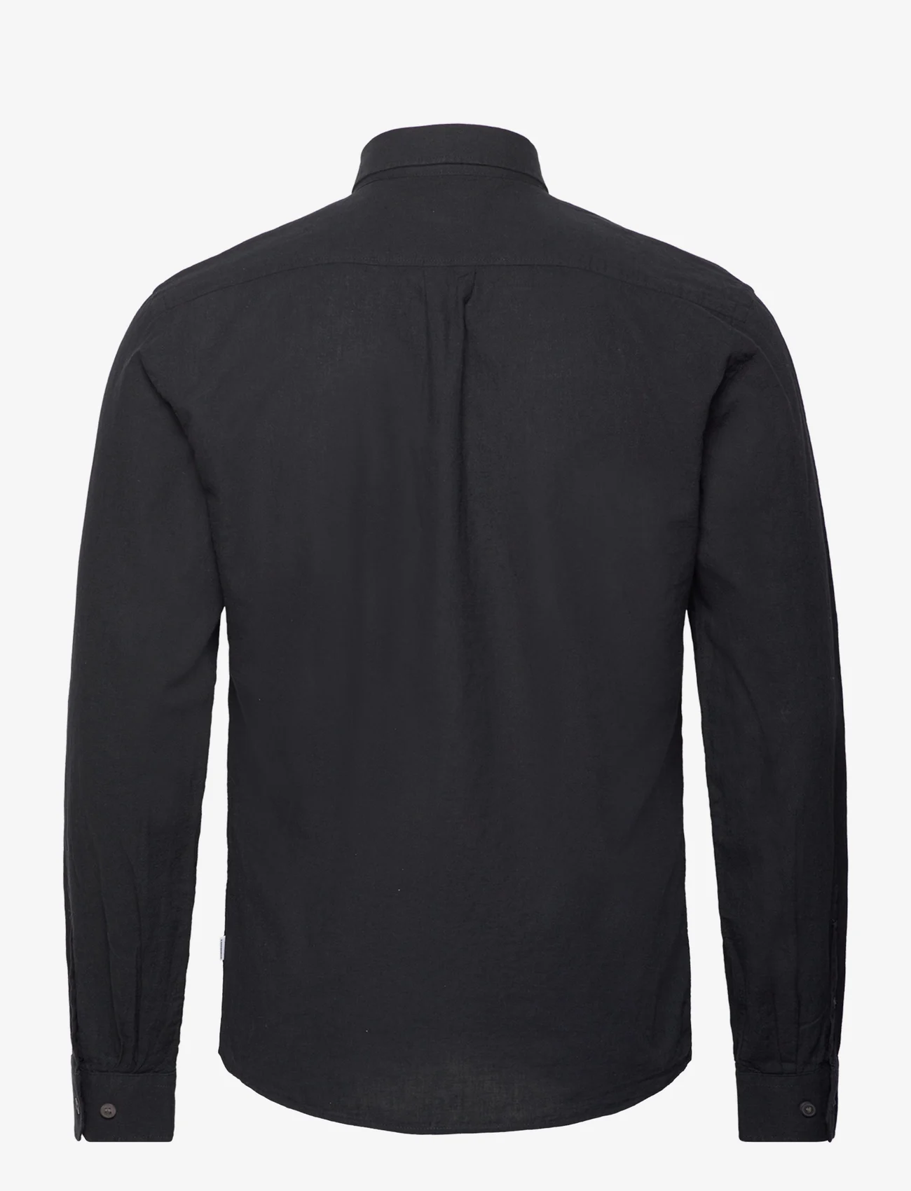Lindbergh - Linen/cotton shirt L/S - linneskjortor - black - 1