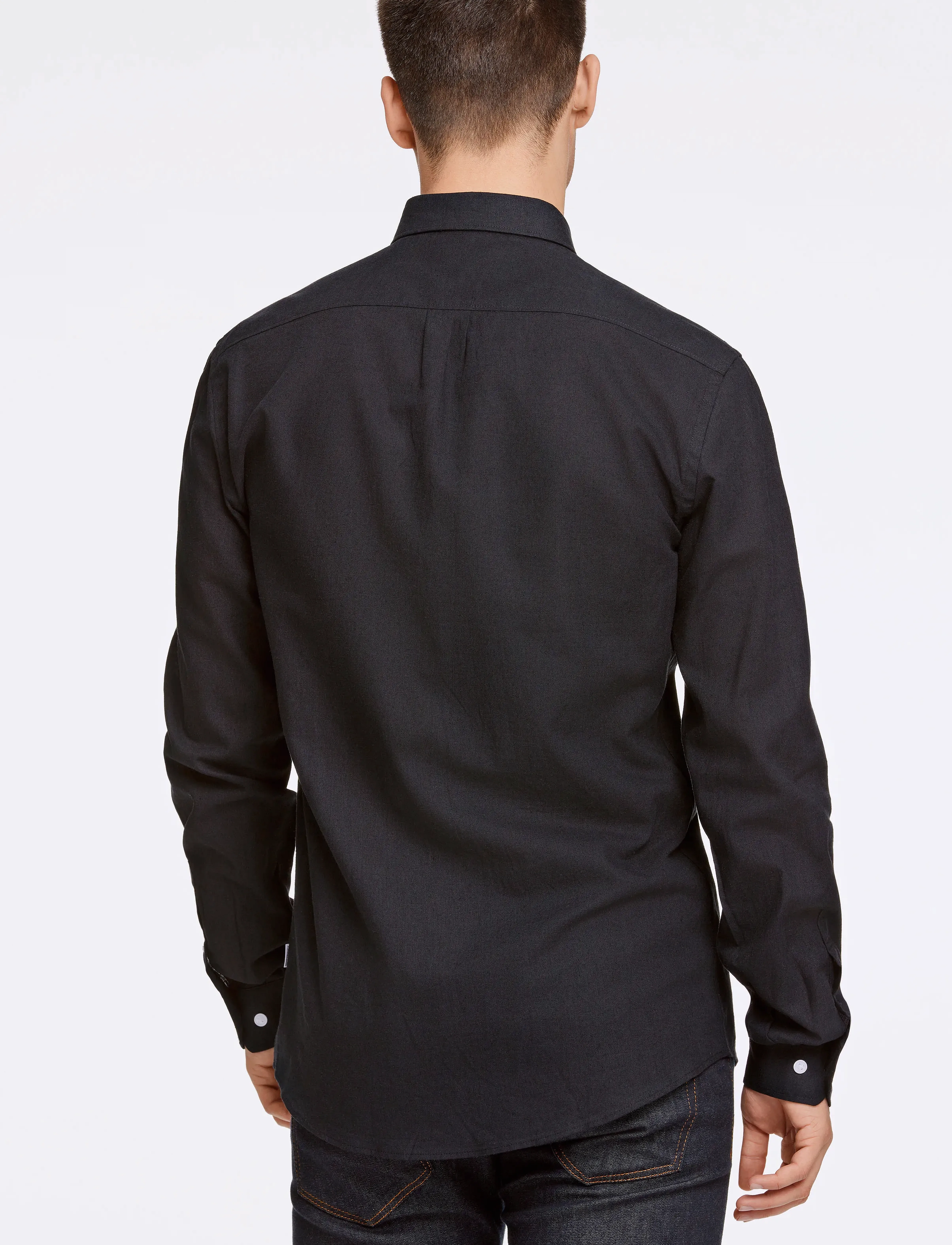 Lindbergh - Linen/cotton shirt L/S - pellavakauluspaidat - black - 3