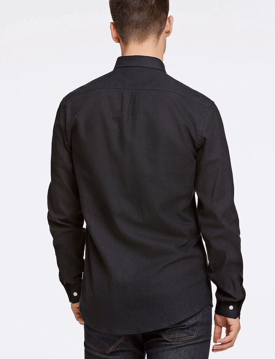 Lindbergh - Linen/cotton shirt L/S - pellavakauluspaidat - black - 3