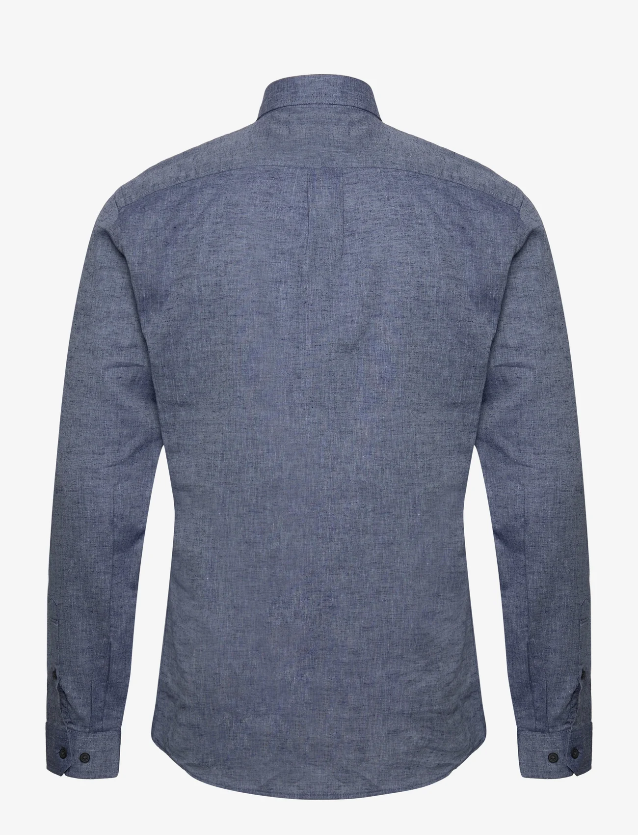 Lindbergh - Linen/cotton shirt L/S - linen shirts - dk blue - 1