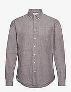 Linen/cotton shirt L/S - DK STONE