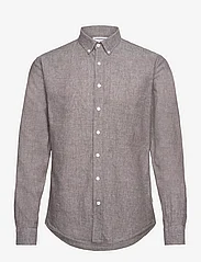 Lindbergh - Linen/cotton shirt L/S - koszule lniane - dk stone - 0