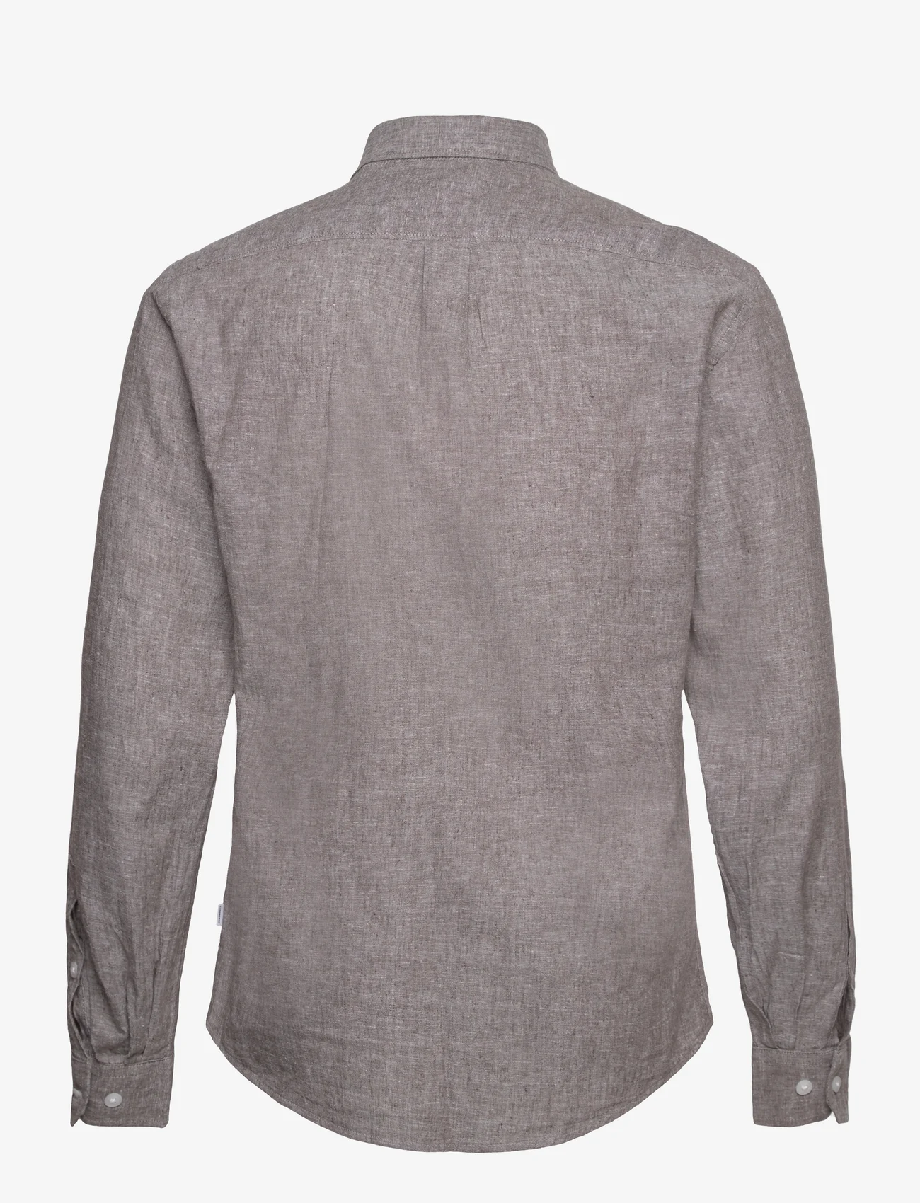 Lindbergh - Linen/cotton shirt L/S - leinenhemden - dk stone - 1