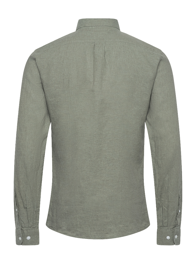 Lindbergh - Linen/cotton shirt L/S - leinenhemden - faded green - 2