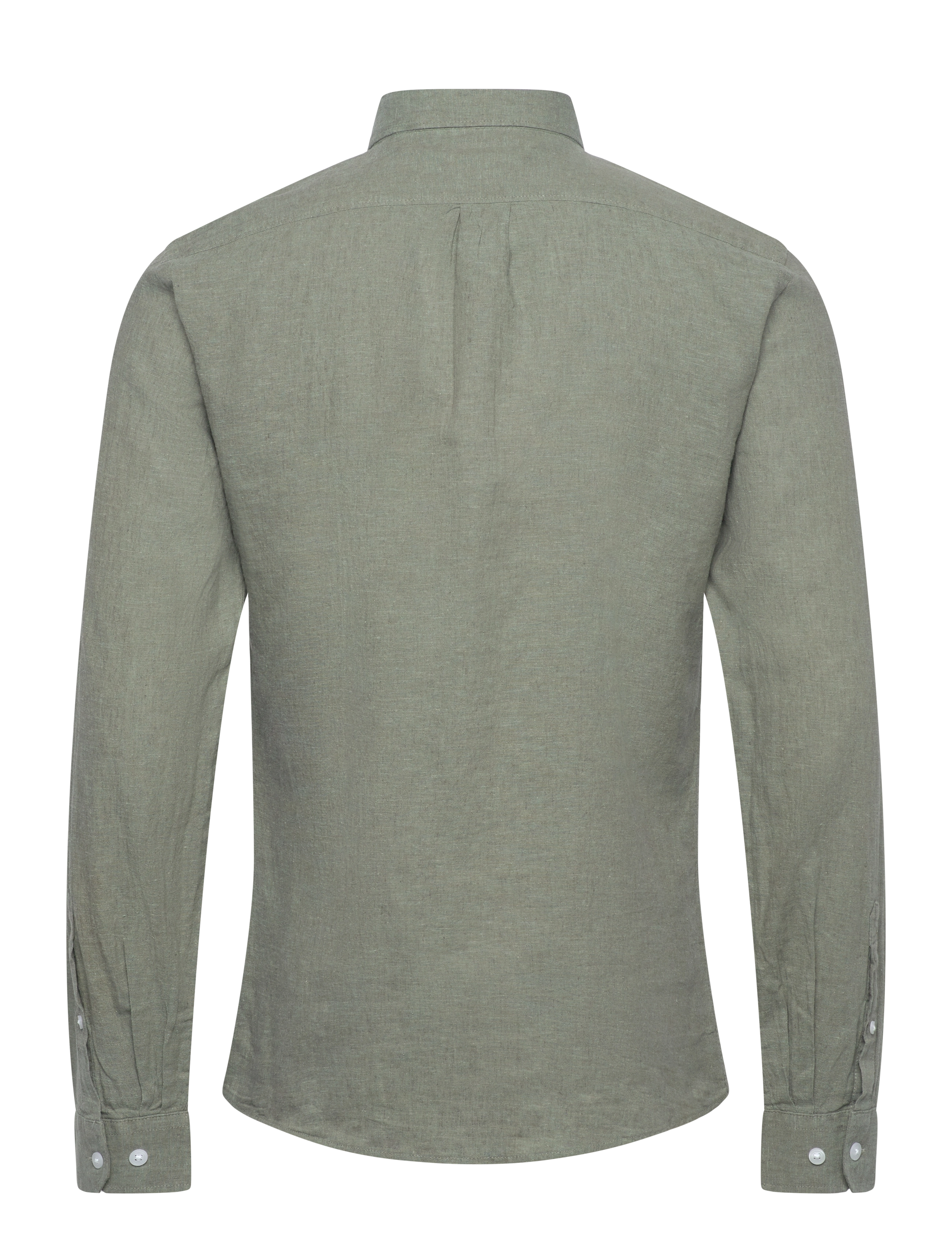 Lindbergh - Linen/cotton shirt L/S - hørskjorter - faded green - 2