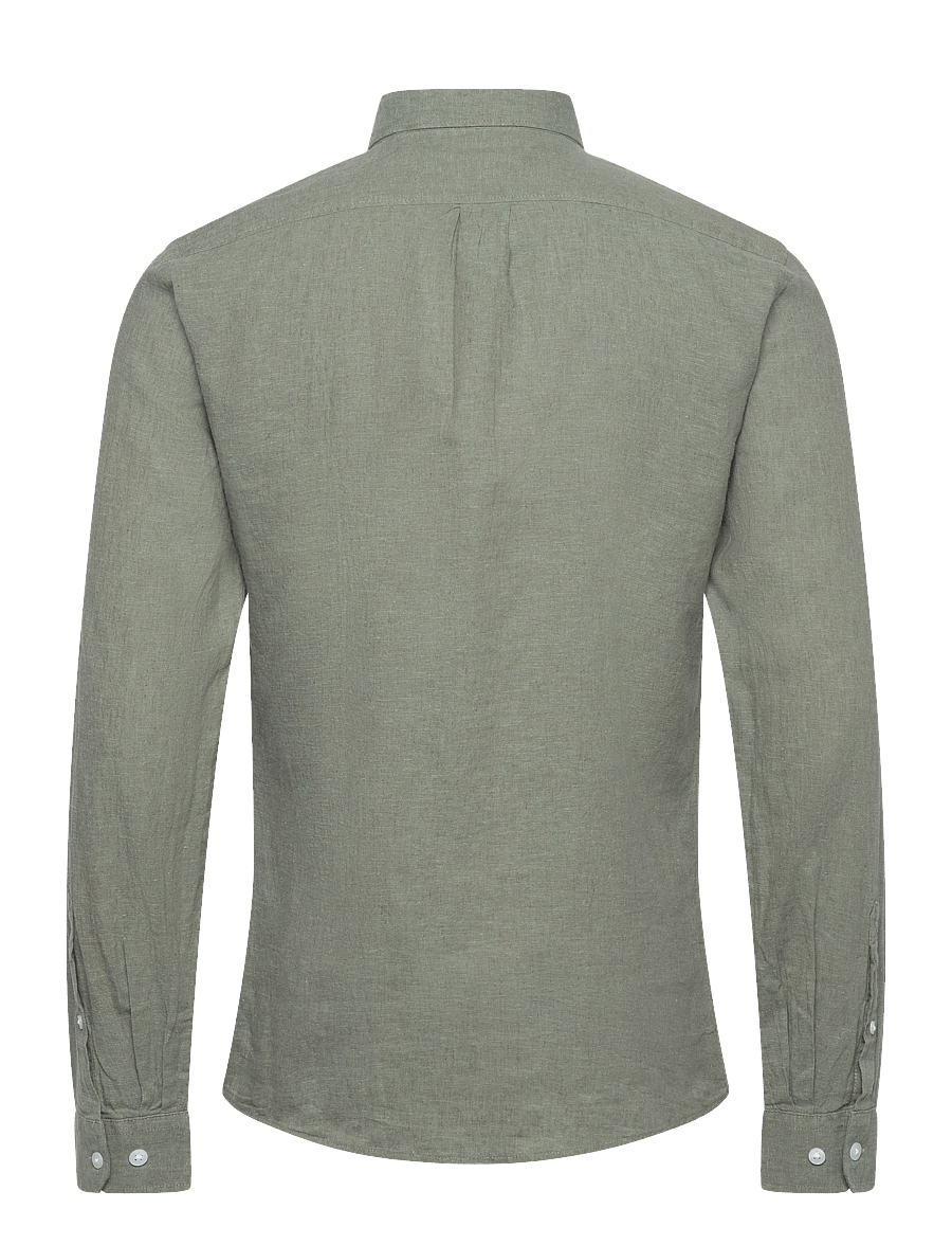 Lindbergh - Linen/cotton shirt L/S - leinenhemden - faded green - 2