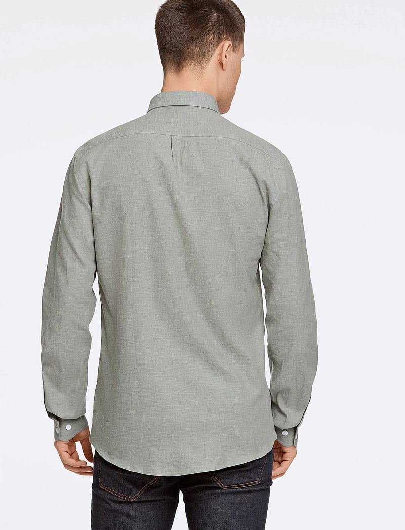 Lindbergh - Linen/cotton shirt L/S - leinenhemden - faded green - 3