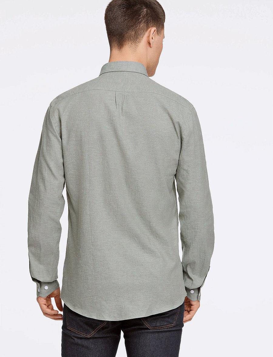Lindbergh - Linen/cotton shirt L/S - leinenhemden - faded green - 3