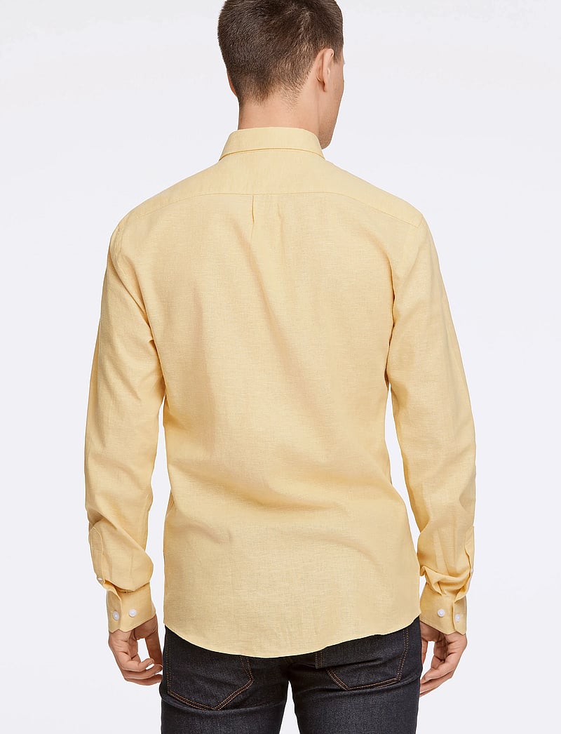 Lindbergh - Linen/cotton shirt L/S - hørskjorter - faded yellow - 3