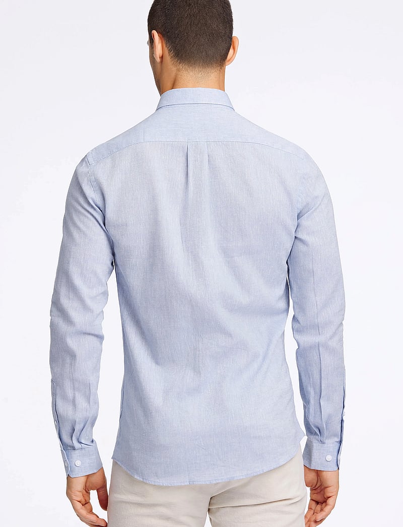 Lindbergh - Linen/cotton shirt L/S - leinenhemden - lt blue - 3