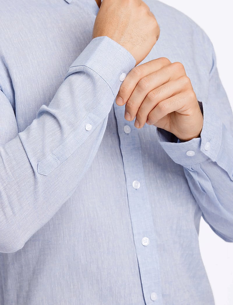 Lindbergh - Linen/cotton shirt L/S - leinenhemden - lt blue - 5