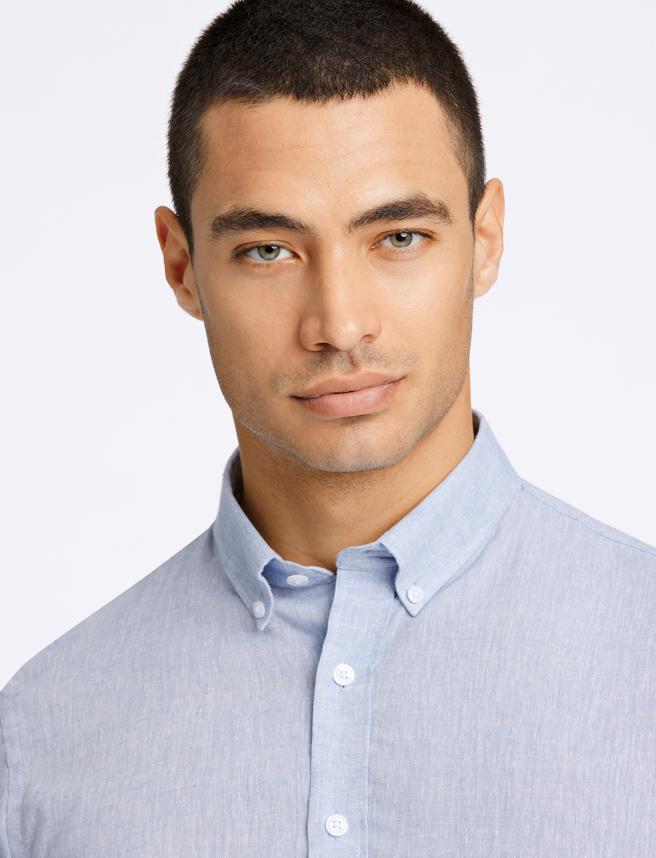 Lindbergh - Linen/cotton shirt L/S - lt blue - 3