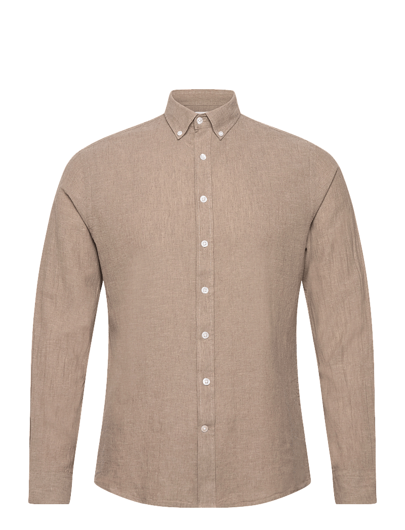 Lindbergh - Linen/cotton shirt L/S - leinenhemden - mid stone - 1