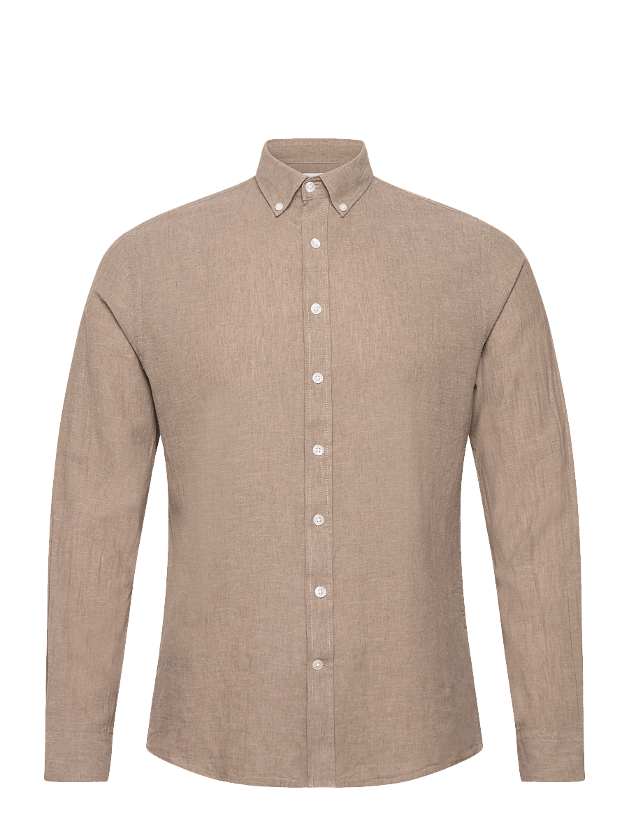 Lindbergh - Linen/cotton shirt L/S - chemises de lin - mid stone - 1