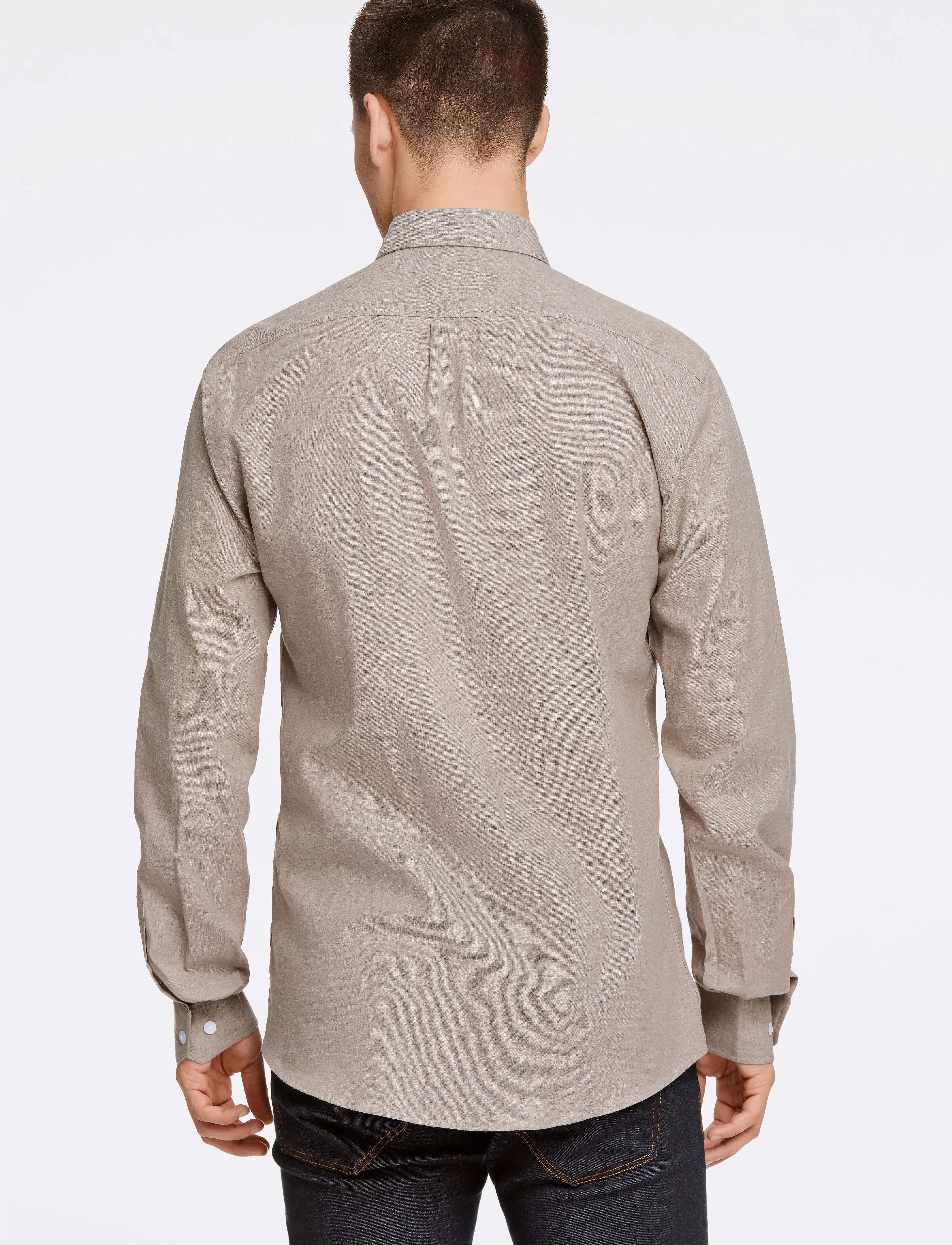 Lindbergh - Linen/cotton shirt L/S - linased särgid - mid stone - 3