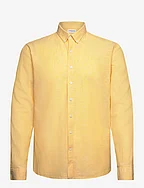 Linen/cotton shirt L/S - MID YELLOW