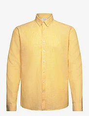 Lindbergh - Linen/cotton shirt L/S - linneskjortor - mid yellow - 0