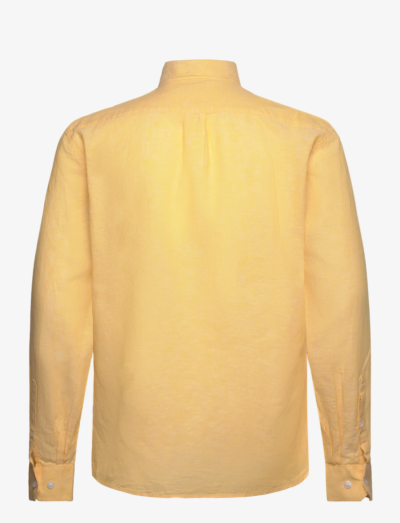 Lindbergh - Linen/cotton shirt L/S - linen shirts - mid yellow - 1