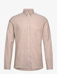 Lindbergh - Linen/cotton shirt L/S - linasest riidest särgid - sand - 0